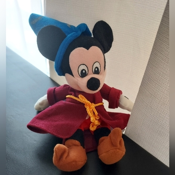 Vintage Disney Store Sorcerer Mickey Mouse Fantasia 9in Bean Bag Plush - Picture 2 of 8